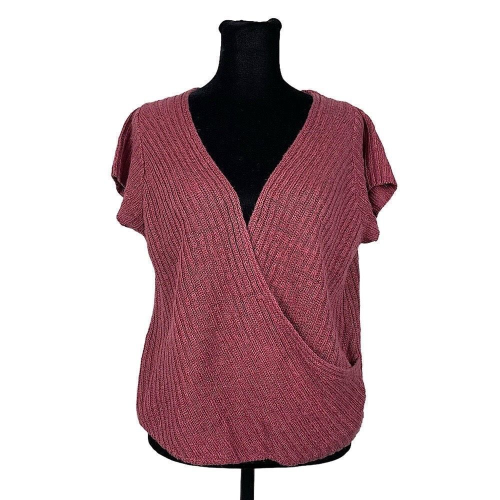 Free People Beach NWT Faux Wrap 100% Linen Knit‎ CoCo Sweater Top - Women’s M